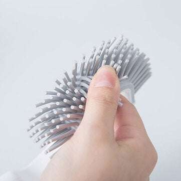 Silicone Toilet Brush Soft Bristle Wall-mounted Bathroom Toilet Brush Holder Clean Tool
