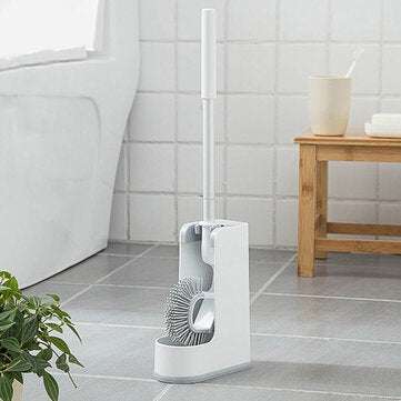Silicone Toilet Brush Soft Bristle Wall-mounted Bathroom Toilet Brush Holder Clean Tool