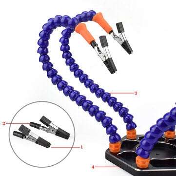 NEWACALOX Six Arms Solder Iron Stand Holder Third Hand Soldering PCB Fixture Tool Helping Hands with