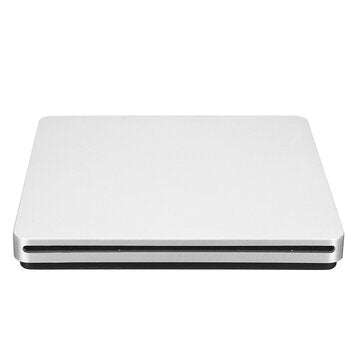 Portable USB 3.0 Silver External DVD-RW Max.24X High-speed Data Transmission for Win XP Win 7 Win 8
