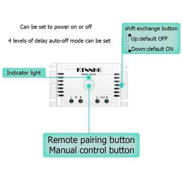 KTNNKG 4PCS 220V 110V Double-wire LED Smart Switch Remote Control Wireless Single-channel Remote Con