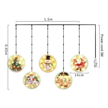 Novelty Hanging 3D Christmas Warm White LED String Light with USB for Festival Party Indoor Outdoor