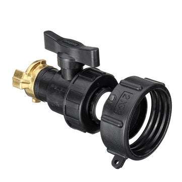 S60x6 3/4`` IBC Tank Drain Adapter Fixing Hose Outlet Tap Water Connector Replacement PP Ball Valve