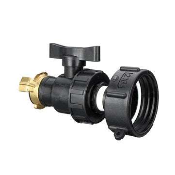 S60x6 3/4`` IBC Tank Drain Adapter Fixing Hose Outlet Tap Water Connector Replacement PP Ball Valve