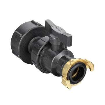 S60x6 3/4`` IBC Tank Drain Adapter Fixing Hose Outlet Tap Water Connector Replacement PP Ball Valve