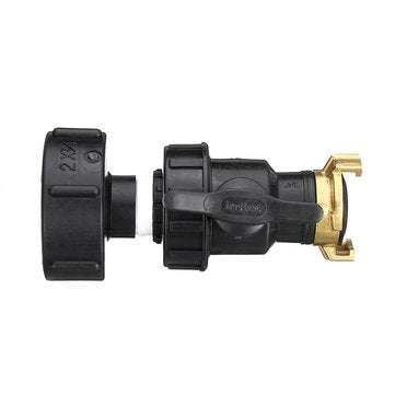 S60x6 3/4`` IBC Tank Drain Adapter Fixing Hose Outlet Tap Water Connector Replacement PP Ball Valve