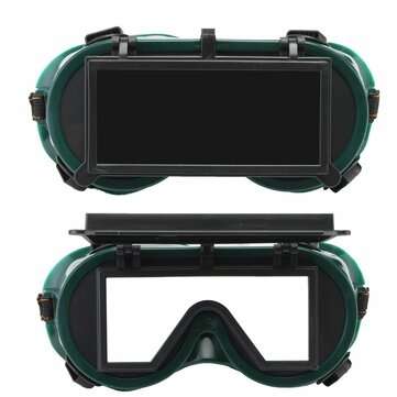 Industrial Welding Goggles Head Clamshell Protection Glasses Mask Green Square