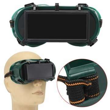Industrial Welding Goggles Head Clamshell Protection Glasses Mask Green Square