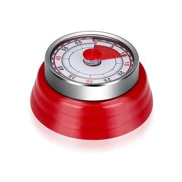 Mechanical Kitchen Timer Magnetic Adsorbable Countdown Timer Cooking Timer Analogue... (COLOR.: RED)