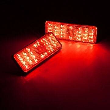 Rectangle Reflector LED Rear Tail Brake Stop Light Car Motorcycle 6-Colors (COLOR.: RED)