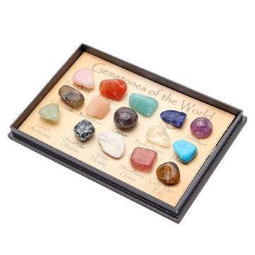 Rock Collection Mix Gems Crystals Natural Teaching Mineral Ore Specimens Decoration Box