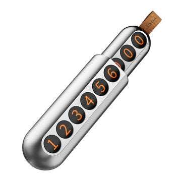 ROCK Capsule Pull Type Car Temporary Parking Phone Number Card Plate ABS Car Dec... (COLOR.: SILVER)