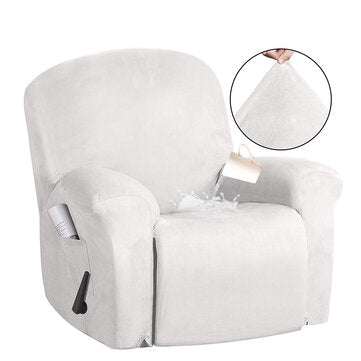 Recliner Cover Non Slip Stretch Suede Couch Armchair Chair Covers Protector (COLOR.: WHITE)