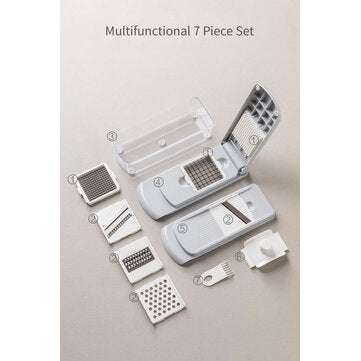 Jordan&Judy Mutifunctional 7 In 1 Kitchen Vegetable Peeler Slicing Tool Manual Vegetable Chopper Fru