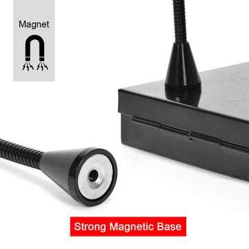 NEWACALOX 2Pcs 320mm 150 mm Magnetic Flexible Arm with 360 Degree Alligator Clip PCB Board Clip Weld