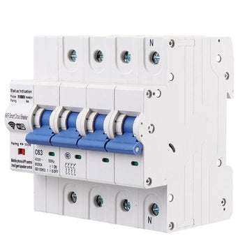 MoesHouse 4P 63A WiFi Smart Circuit Breaker Switch Smart Home Automation Overload Short Circuit Voic