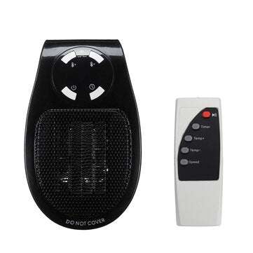 Mini Electric Heater Fan Wall-Outlet Electric Heater Air Heater Warm Air Blower W... (COLOR.: BLACK)