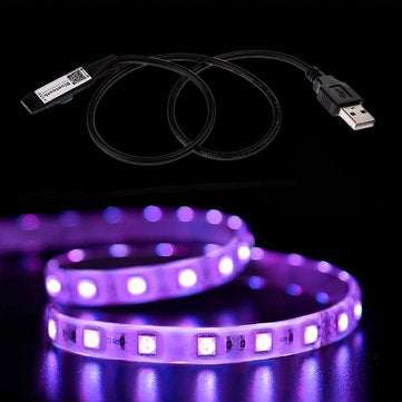 LUSTREON 45CM Max 45W USB Mini 4Pins LED RGB bluetooth Strip Light APP Controller DC5V