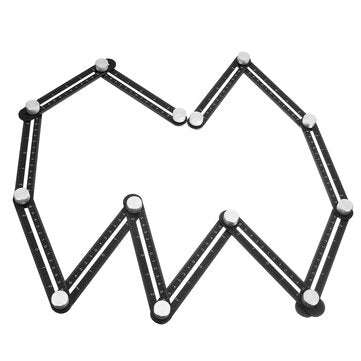 Multi Angle Measuring Ruler 12-side Alloy Angle Finder Template Tool 12- Folding Ruler Brick Tile Wo