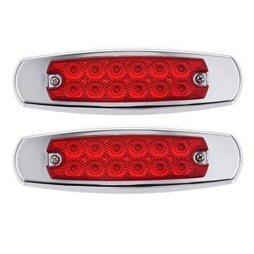 Pair 12V 0.8W 6000K 12LED Car Side Marker Lights Turn Signal Lamp for Truck Tailer (COLOR.: YELLOW)