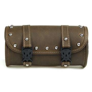 Motorcycle Front Fork Tool Bag Pouch Saddlebags Luggage Universal PU Leather