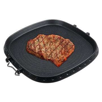 Portable BBQ Grill Tray Aluminum Cooking Plate Barbecue Griddle Pan