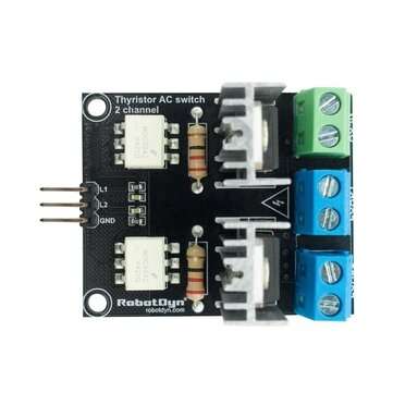 RobotDyn AC 220V/110V 5A 2 Channel 3.3V/5V Thyristor AC Switch for Microcontrollers
