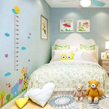 Miico SK9340 Giraffe And Elephant Painting Heights Sticker Children`s Room And Kindergarten Decorati