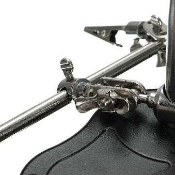 LED Light Soldering Iron Stand Holder Helping Hands Magnifying Glass Magnifier
