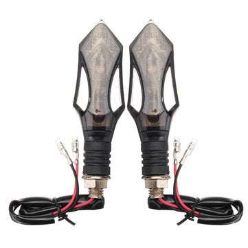 Pair Of 12V Motorcycle LED Turn Signal Blinker Yellow Light 8mm Mounting