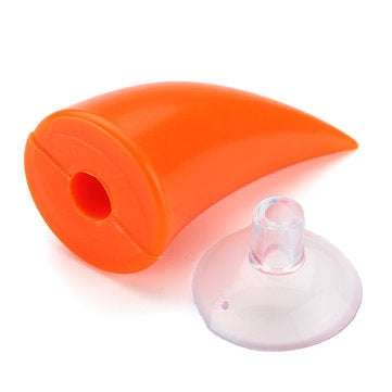 Orange Motorcycle Helmet Headwear Accessories Suction Cups Horns Decor Decoration