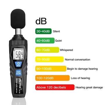 MESTEK SL720 Digital Sound Level Meter Noise Volume Measuring Instrument Decibel Monitoring Tester 3