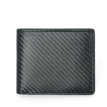 Men`s Card Holder Large Capacity RFID Blocking Genuine Leather Carbon Fiber Style Anti Magnetism Bif