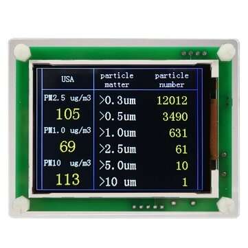 PM1.0 PM2.5 PM10 Detector Module Air Quality Dust Sensor Tester Detector Support Export Data Monitor