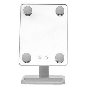 LED Makeup Mirror 360 Degree Portable Dressing Mirror with Touch Dimmer Warm/Cool Light Adjustable f