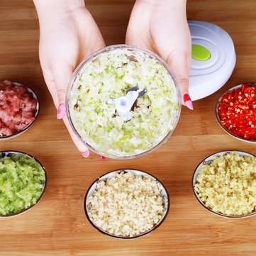 Manual Pull Rope Food Vegetable Blender Meat Chopper Hand Held Pulling Slicer Mincer
