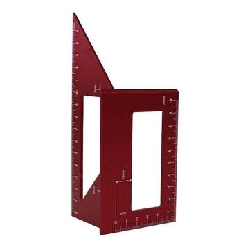 Red Aluminum Alloy Woodworking Scriber T Ruler Multifunctional 45/90 Degree Angle Ruler Angle Protra