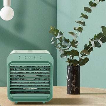 Portable Mini Personal Air Conditioner Desktop Fan Space Cooler USB Rechargeable 3 Gears Air Cooling