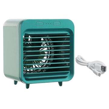 Portable Mini Personal Air Conditioner Desktop Fan Space Cooler USB Rechargeable 3 Gears Air Cooling