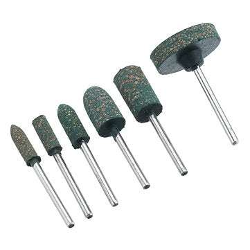 HILDA 6pcs 3mm Sesame Rubber Polishing Grinding Head for Polishing Metal Wood Grinder Rotary Tools