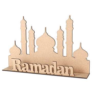 MDF Eid Mubarak Ramadan Islamic Wooden Gift Calendar Sign Tray Decorations