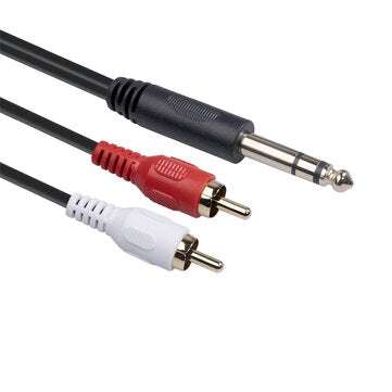 REXLIS 3681 Audio Cable 6.35mm Male to Dual RCA Male Audio Line 1.5m for Tuning Mi... (LENGTH: 1.5M)