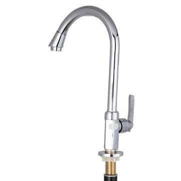Kitchen Faucet Water-Saving Single-cold Vertical Wash Basin Stainless Steel Large Curved Universal F