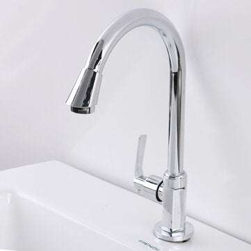 Kitchen Faucet Water-Saving Single-cold Vertical Wash Basin Stainless Steel Large Curved Universal F