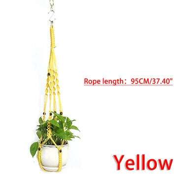 Nylon Rope Tassel Flower Pot Hanging Basket Net Knotted Rope ... (COLOR.: 1)