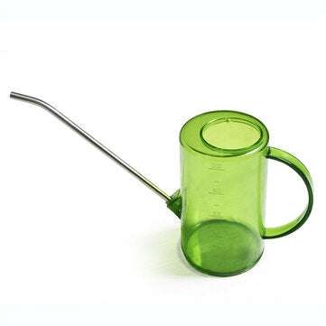 Plastic Watering Kettle Can Pot Stainless Steel Long Mouth Garden Flowers Plants ... (COLOR.: GREEN)