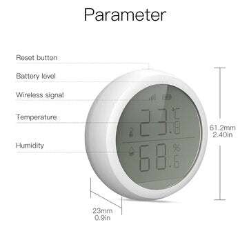 MoesHouse Tuya ZB Smart Temperature And Humidity Sensor LCD Display Battery Powered with Smart Life