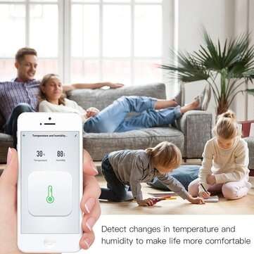 MoesHouse Tuya ZB Smart Temperature And Humidity Sensor LCD Display Battery Powered with Smart Life