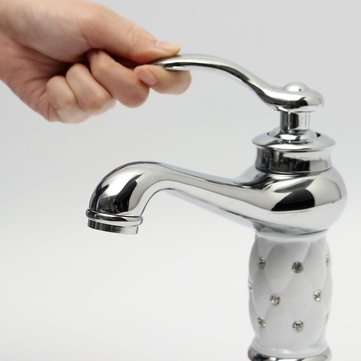 Modern Brass Finish White Single Handle Bathroom Kitchen Sink Faucet Mix Tap