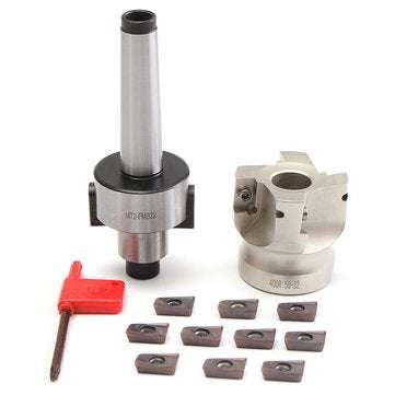 MT2 M10 50mm Face End Mill Cutter with 10pcs APMT1604 Carbide Inserts Turning Tool